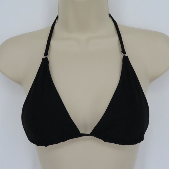 AYRA SWIM Womens Small Solid Black Triangle Bikini Top Unlined Swimwear Wireless - Picture 6 of 7